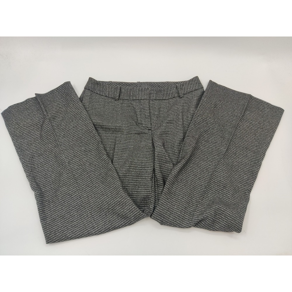Worthington Curvy Fit Houndstooth Wide Leg Dress Pants Black White Gray Size 4